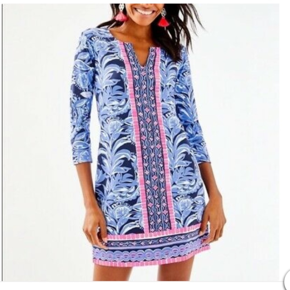 Lilly Pulitzer Nadine Dress High Tide Navy Size L